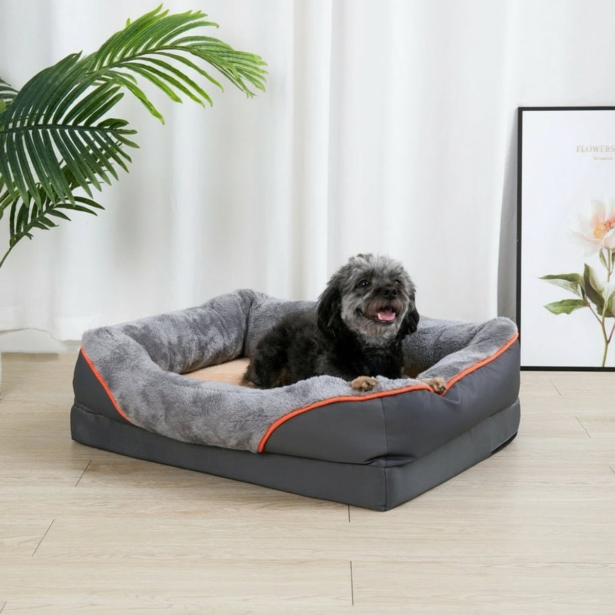 Orthopedic Dog Bed With Non-Slip Bottom And Washable Cover - Image 3