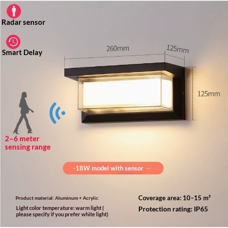 Outdoor Wall Lamp In Matte Black Finish With IP65 Waterproof Rating - Image 15