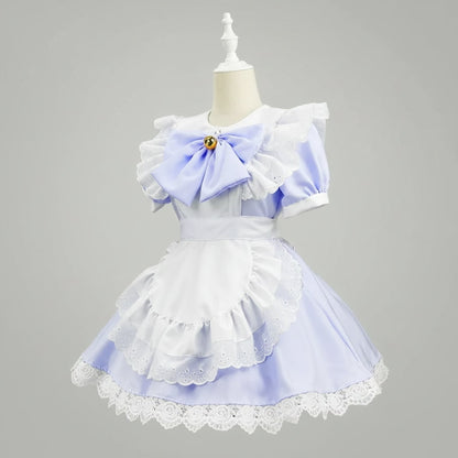 Party Costume Women's Halloween French Maid Dress With Apron And Puff Sleeves For Plus Size - Image 1