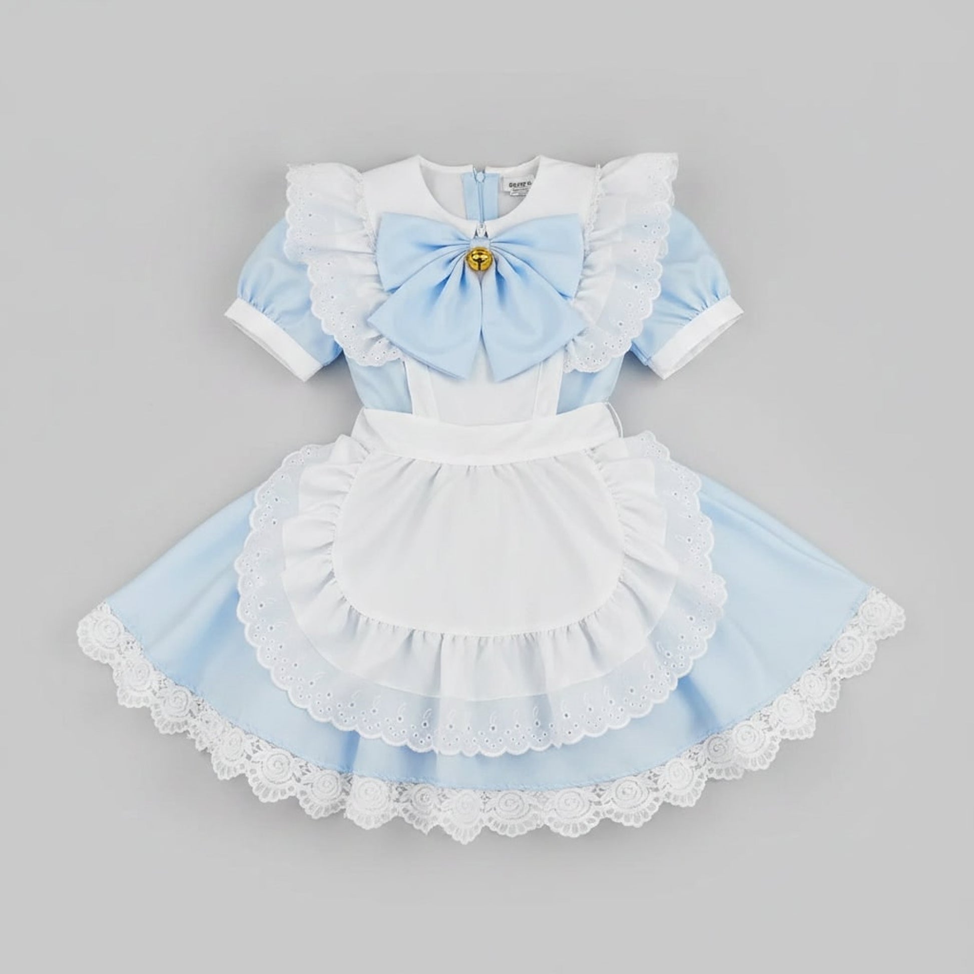 Party Costume Women's Halloween French Maid Dress With Apron And Puff Sleeves For Plus Size - Image 5