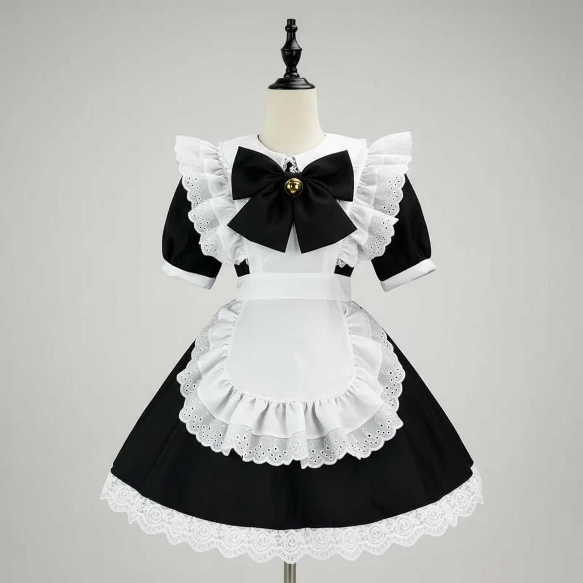 Party Costume Women's Halloween French Maid Dress With Apron And Puff Sleeves For Plus Size - Image 10