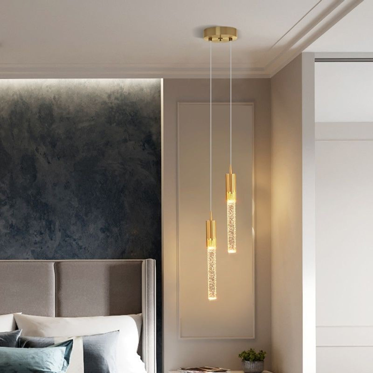 Pendant Lamp Crystal Cylinder LED Modern Luxury - Image 8