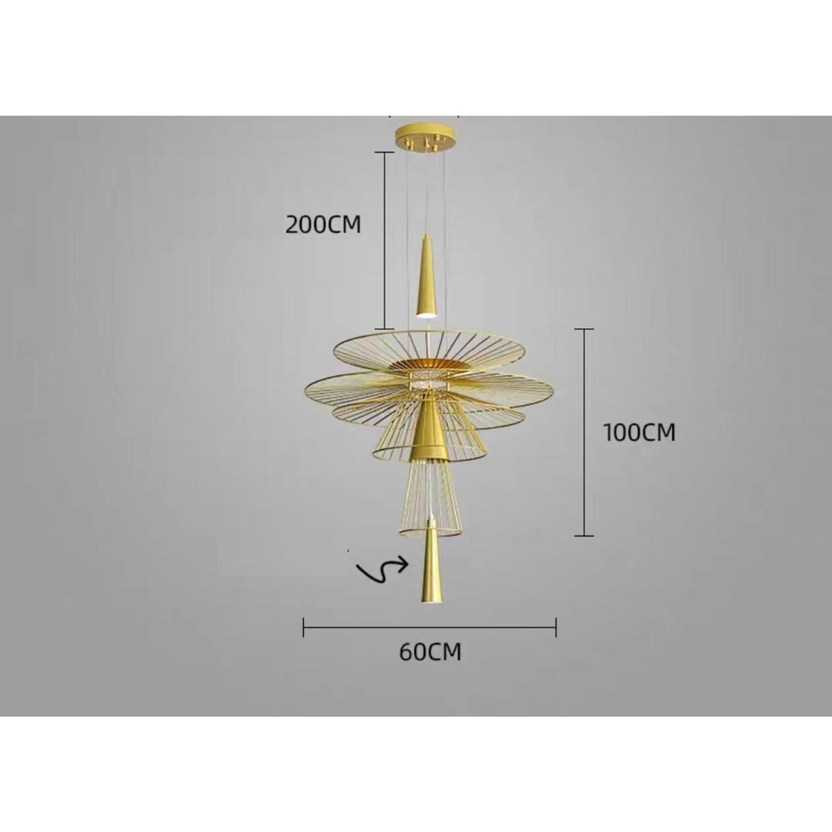 Pendant Light LED Iron Adjustable Hanging Lamp - Image 4