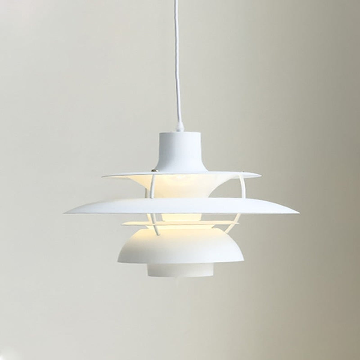 Pendant Light With Layered Circular Metal Design - Image 3
