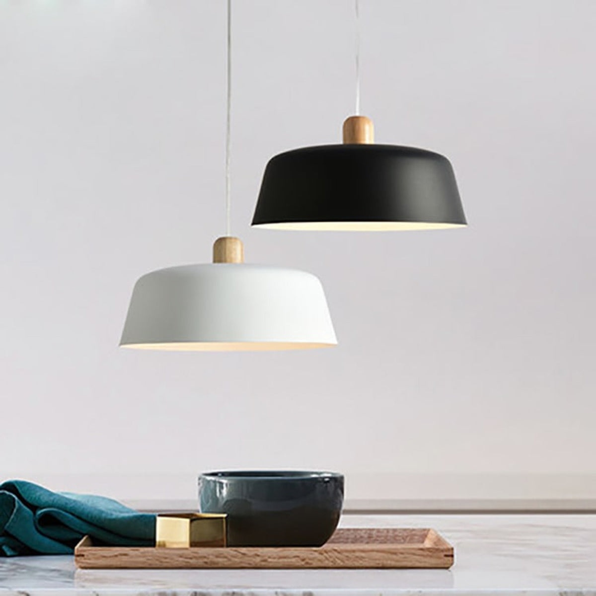 Pendant Lighting Fixture Minimalist Round Metal Hanging Lamp - Image 6