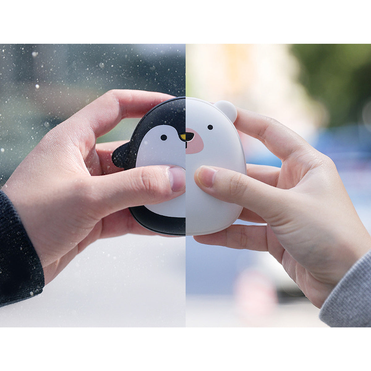 Penguin Polar Bear Electric Hand Warmer With USB Rechargeable Double-Side Heating - Image 1