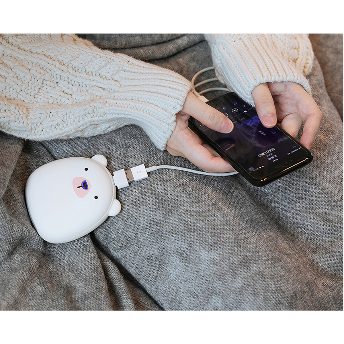 Penguin Polar Bear Electric Hand Warmer With USB Rechargeable Double-Side Heating - Image 4
