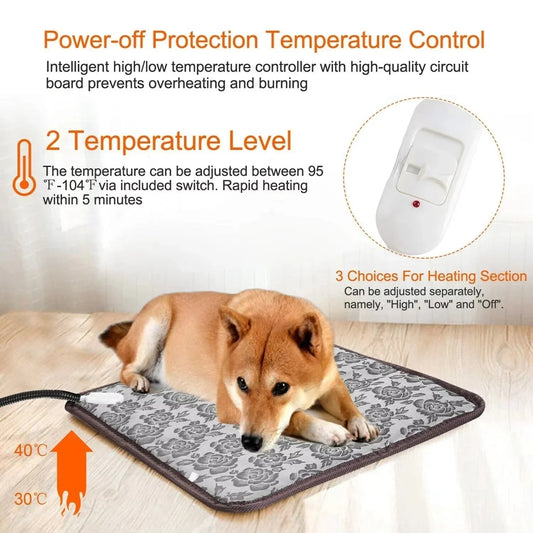 Pet Heating Pad Electric For Dogs And Cats With 2 Temperature Levels And 6-Layer Protection - Image 1