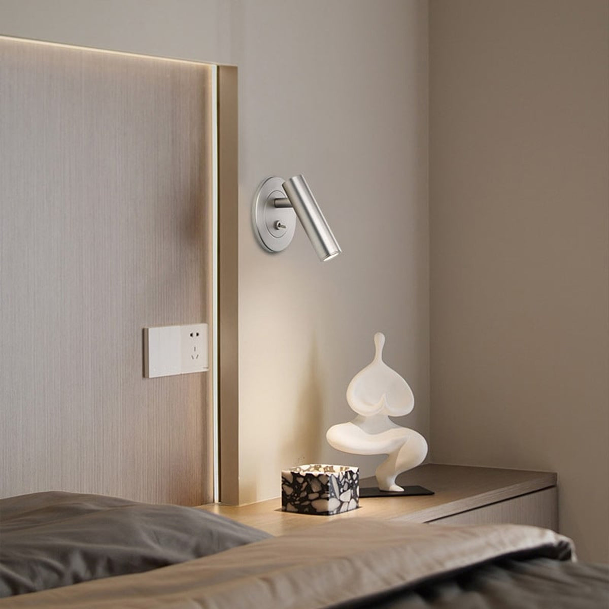 Pivoting Cylindrical Wall Mounted Light With LED Bulb - Image 2