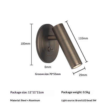 Pivoting Cylindrical Wall Mounted Light With LED Bulb - Image 5