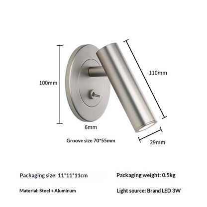 Pivoting Cylindrical Wall Mounted Light With LED Bulb - Image 8