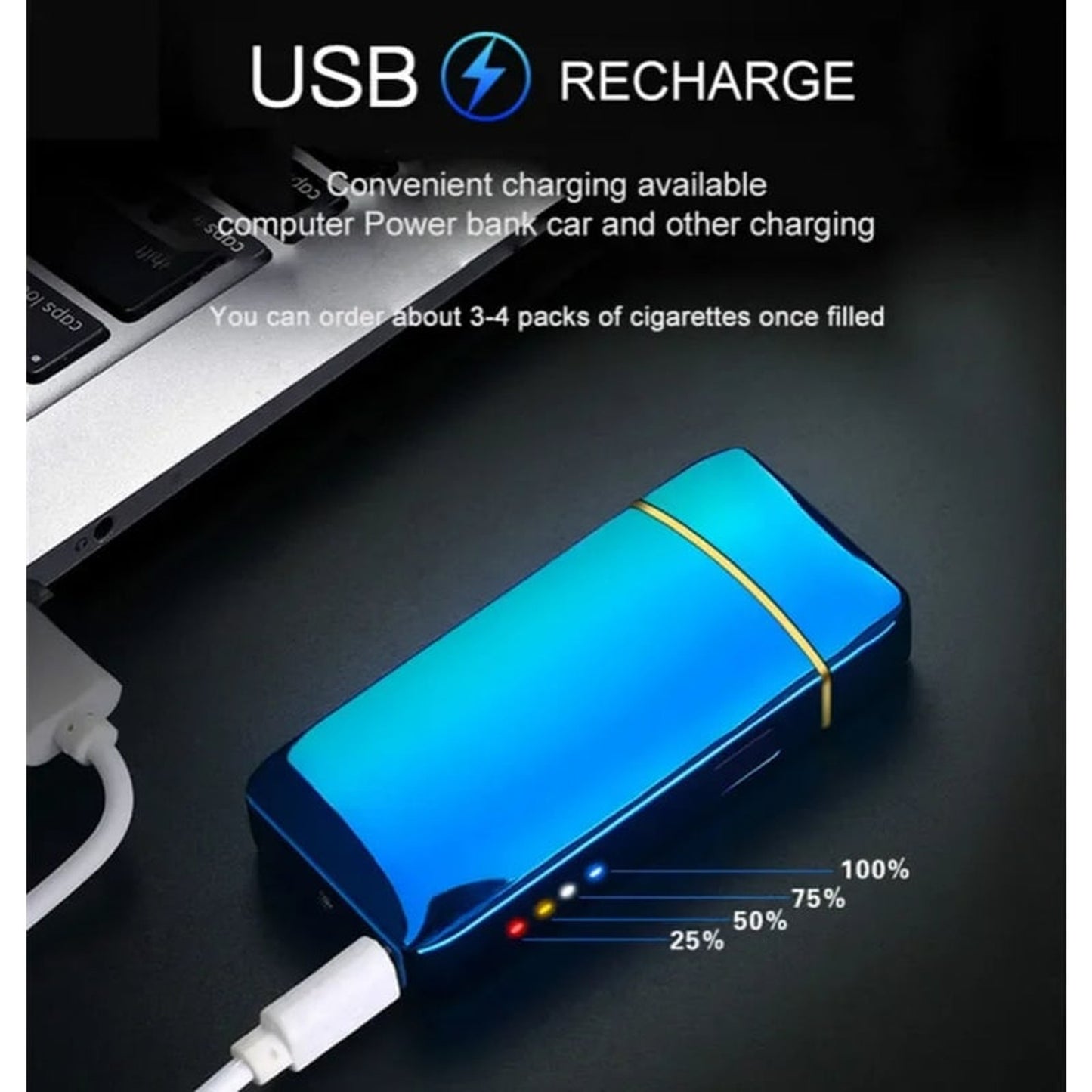 Plasma Lighter Electronic Windproof Rechargeable USB With Touch Sensor - Image 3