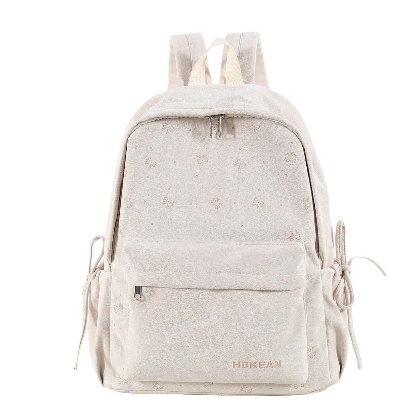 Plush Backpack with Relaxed Casual Fit and Lace-Up Side - Image 3