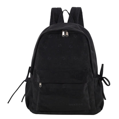 Plush Backpack with Relaxed Casual Fit and Lace-Up Side - Image 5