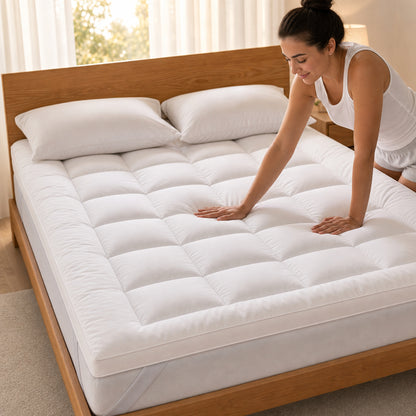 Plush Mattress Topper With Soft Bedding Comfort - Image 1