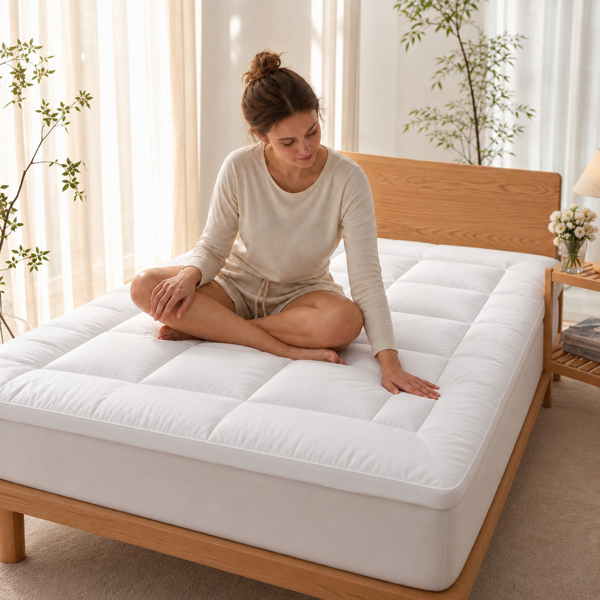 Plush Mattress Topper With Soft Bedding Comfort - Image 2