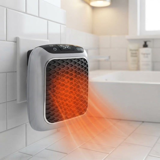 Portable Electric Wall Plug Heater With 800W Ceramic Heating Adjustable Thermostat And 12-Hour Timer - Image 1
