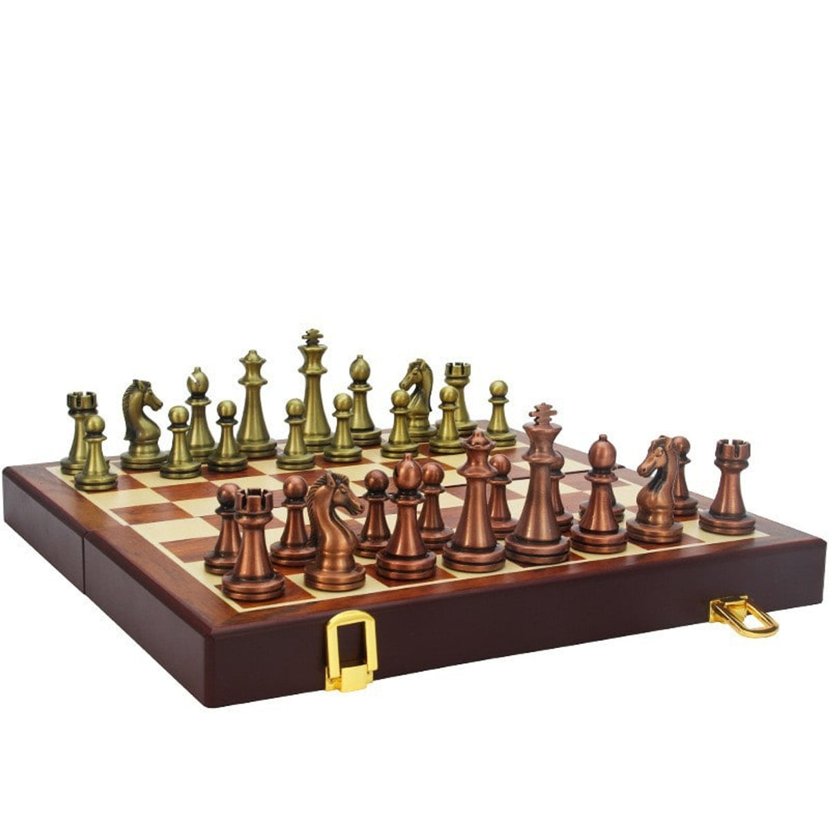 Portable Foldable Chess Set With Alloy Pieces - Image 1