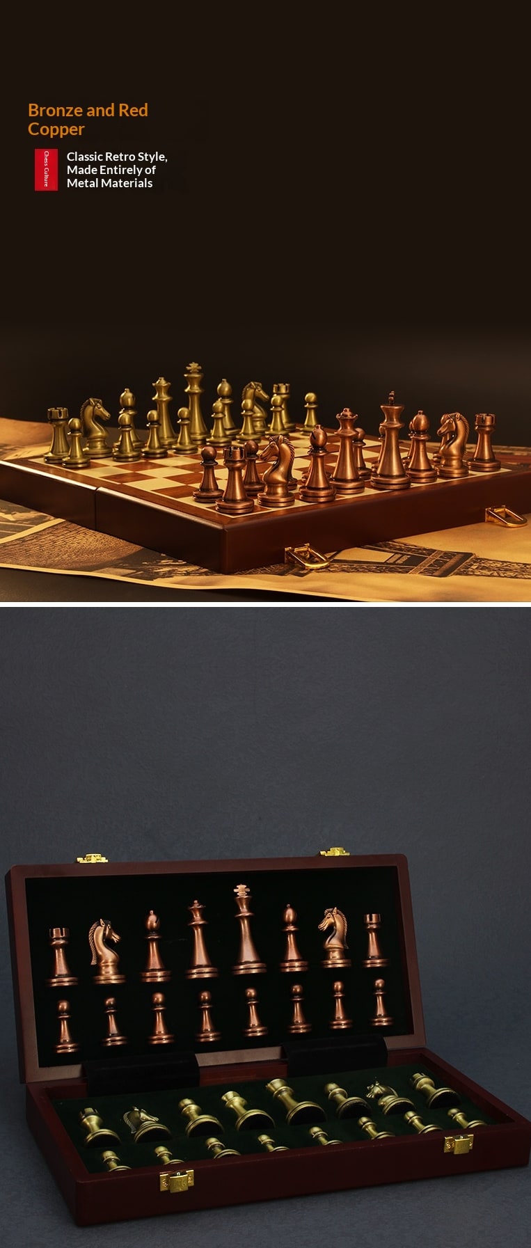 Portable Foldable Chess Set With Alloy Pieces - Image 7