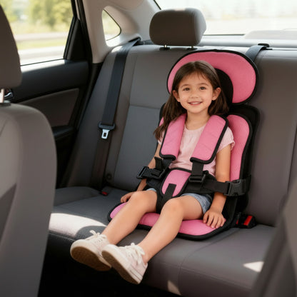 Portable Foldable Child Car Booster Seat For Travel With Safety Harness - Image 3