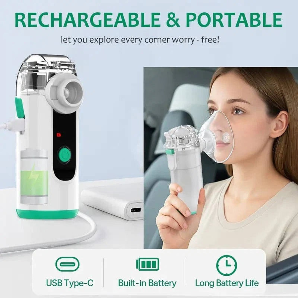 Portable Nebulizer With USB Rechargeable Battery And Whisper-Quiet Operation - Image 4