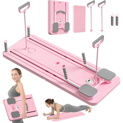 Portable Pilates Reformer Board With Resistance Bands And Phone Holder - Image 5