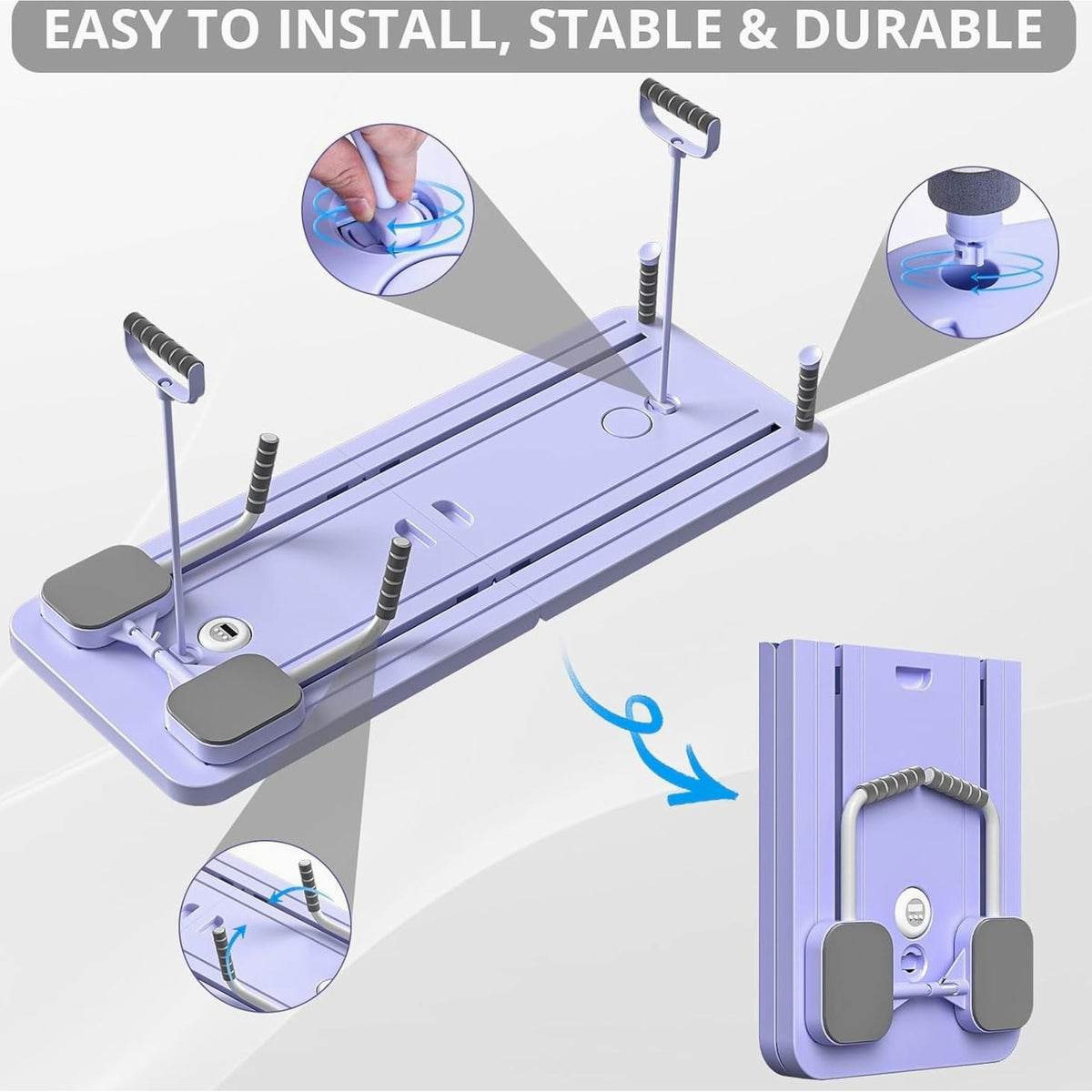 Portable Pilates Reformer Board With Resistance Bands And Phone Holder - Image 6