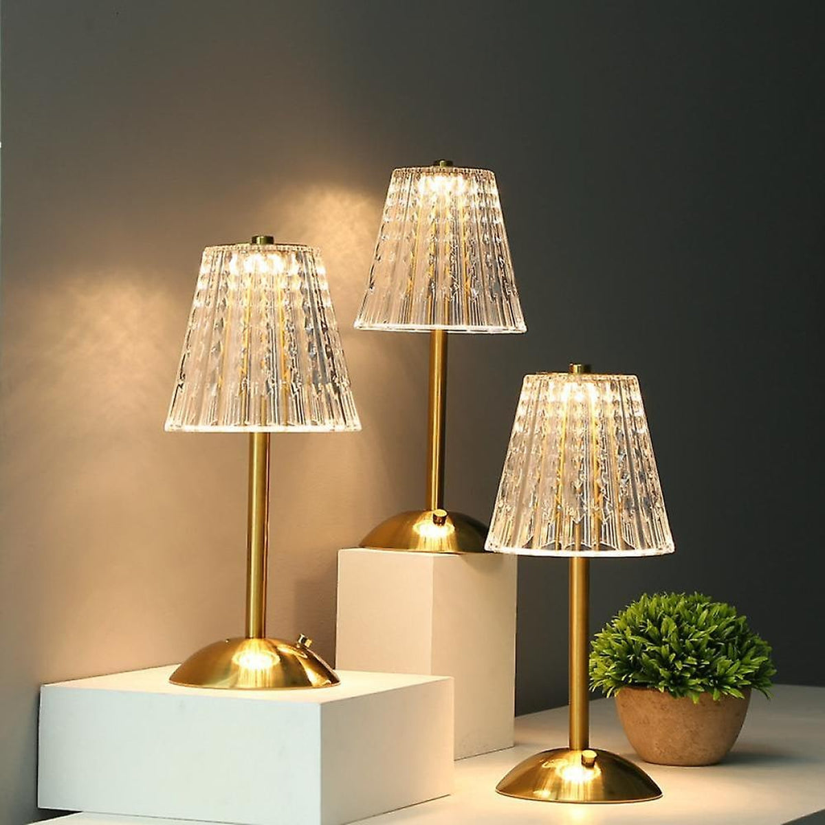 Portable Rechargeable Crystal Table Lamp With Tri-Color Lighting - Image 4