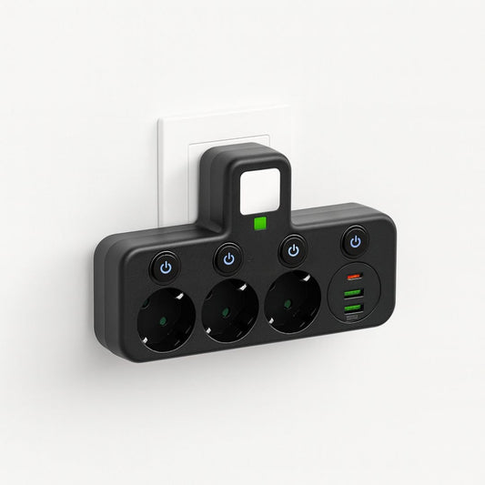 Power Strip With 3 Sockets Overvoltage Protection And Child Safety Lock - Image 2