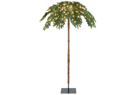 Pre-Lit Christmas Palm Tree With 250 Warm White Lights 6ft Artificial Holiday Tree - Image 1
