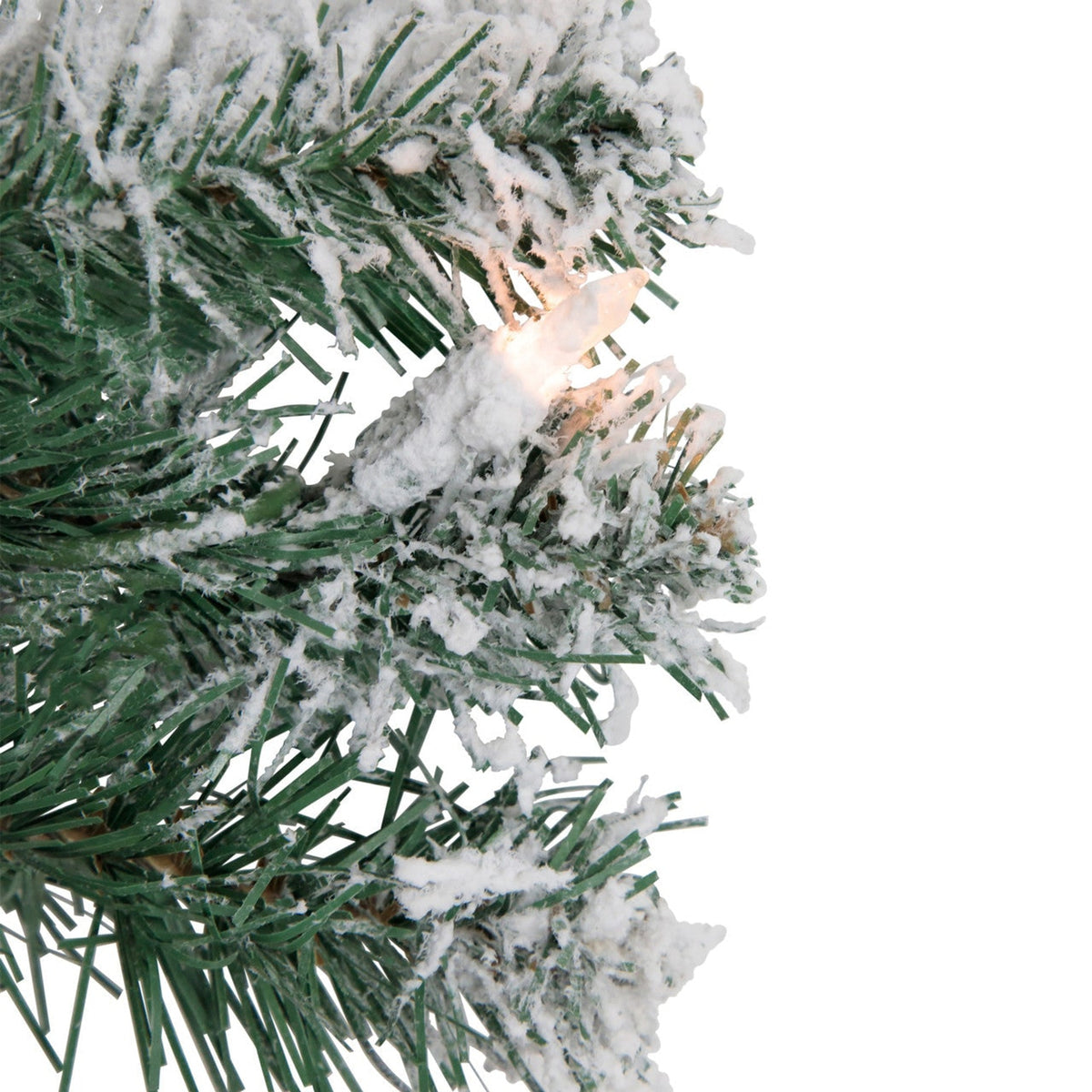 Prelit Flocked White Christmas Wreath - Image 4