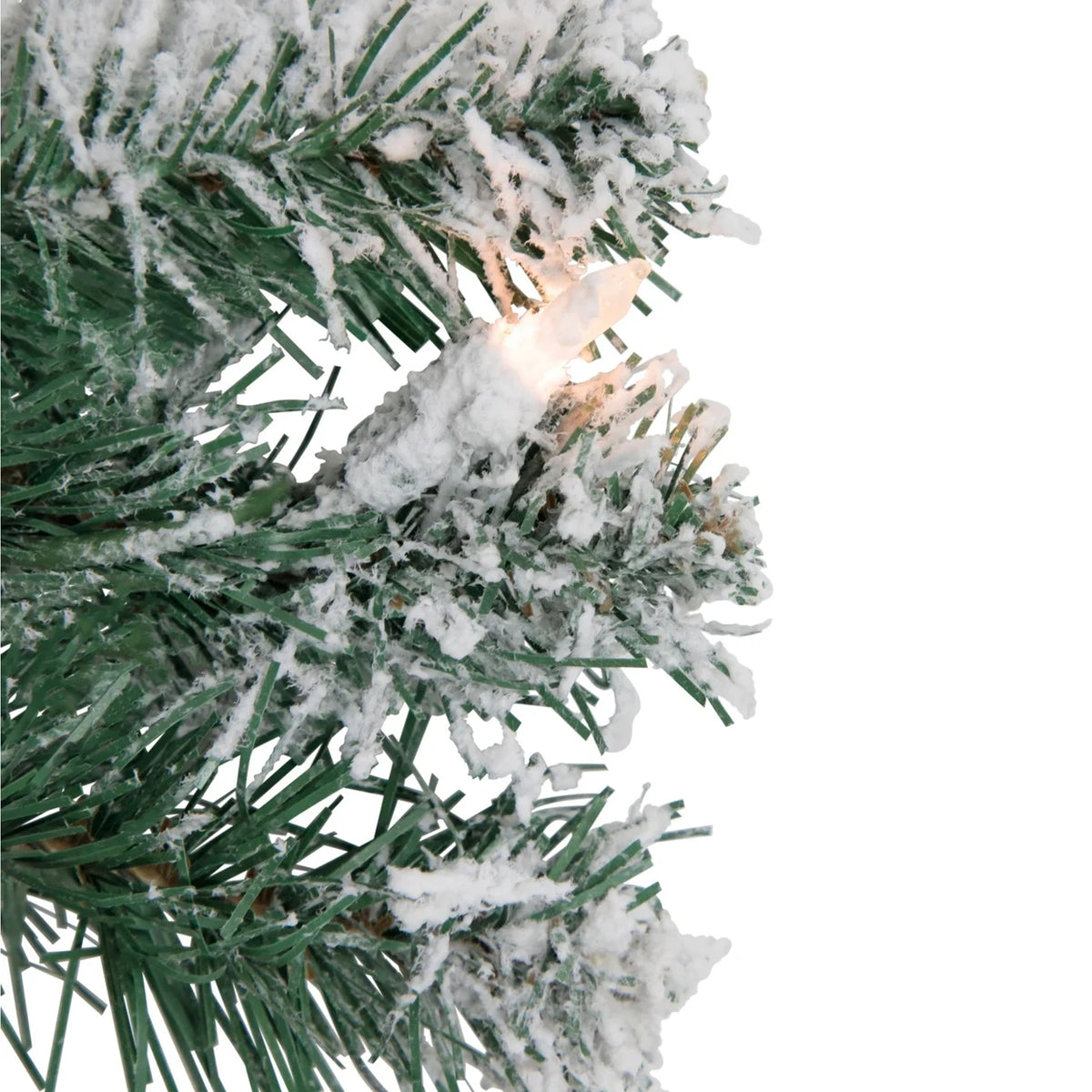Prelit Flocked White Christmas Wreath - Image 6