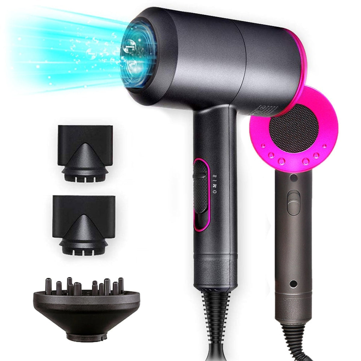 Professional Hair Dryer With Attachments Diffuser And Concentrator Nozzles - Image 5