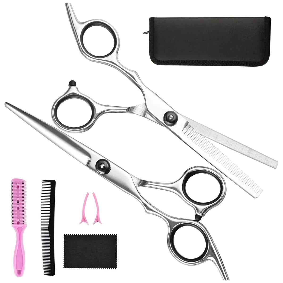 Professional Haircutting Set With Thinning Scissors And Ergonomic Handles - Image 1