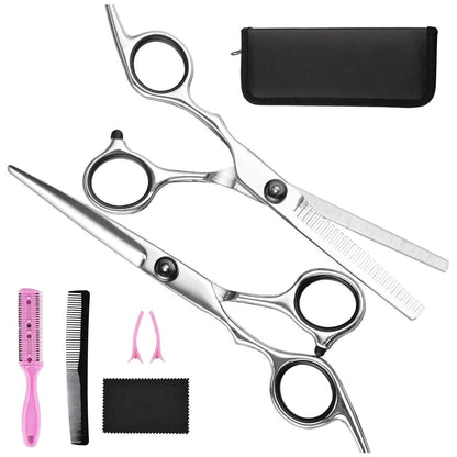 Professional Haircutting Set With Thinning Scissors And Ergonomic Handles - Image 1