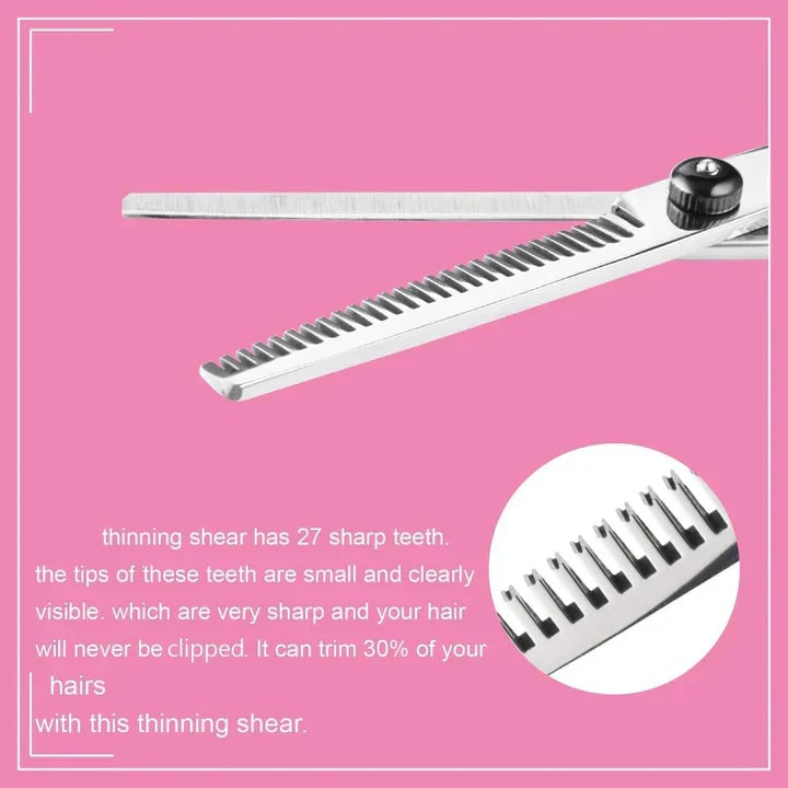 Professional Haircutting Set With Thinning Scissors And Ergonomic Handles - Image 6