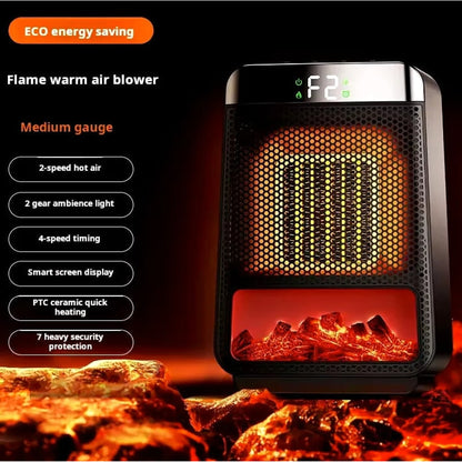 Ptc Ceramic Plug-In Flame Effect Heater With 3-Second Heat Compact Space-Saving Heater For Bedroom And Office - Image 8