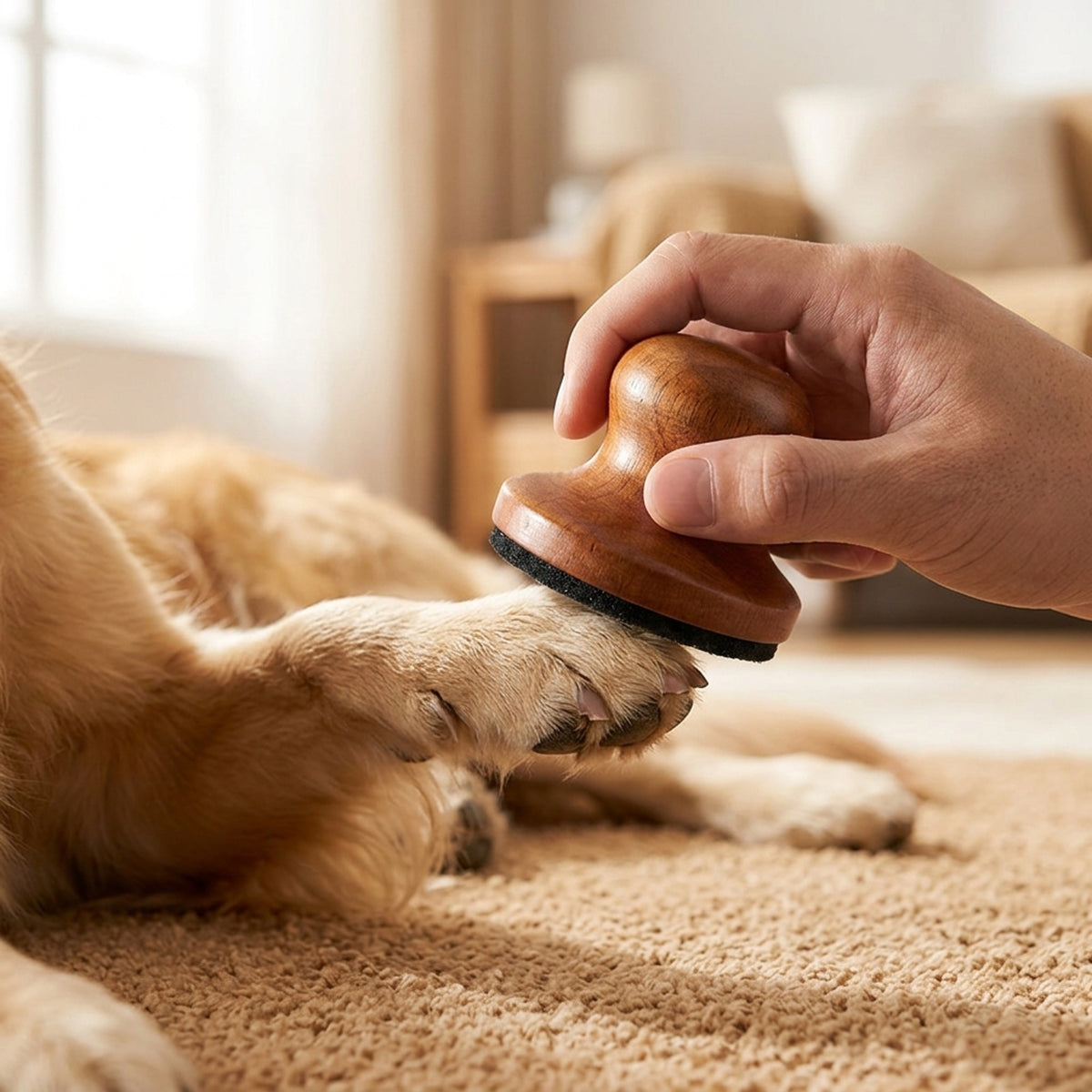 Quiet Manual Dog Wooden Claw Ergonomic Dome Handle Pet Nail File - Image 1