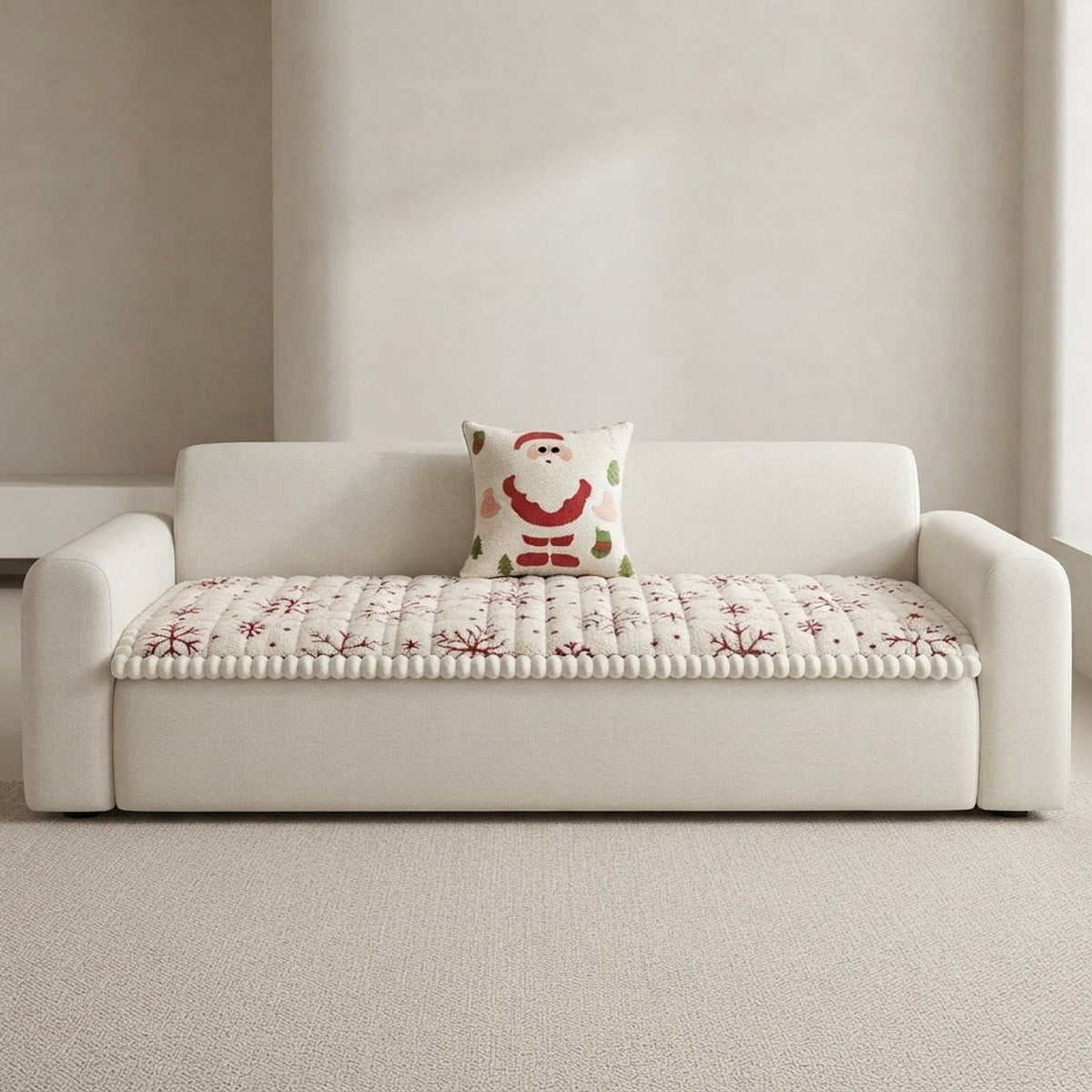 Quilted Christmas Sofa Cushion With Removable Cover - Image 1