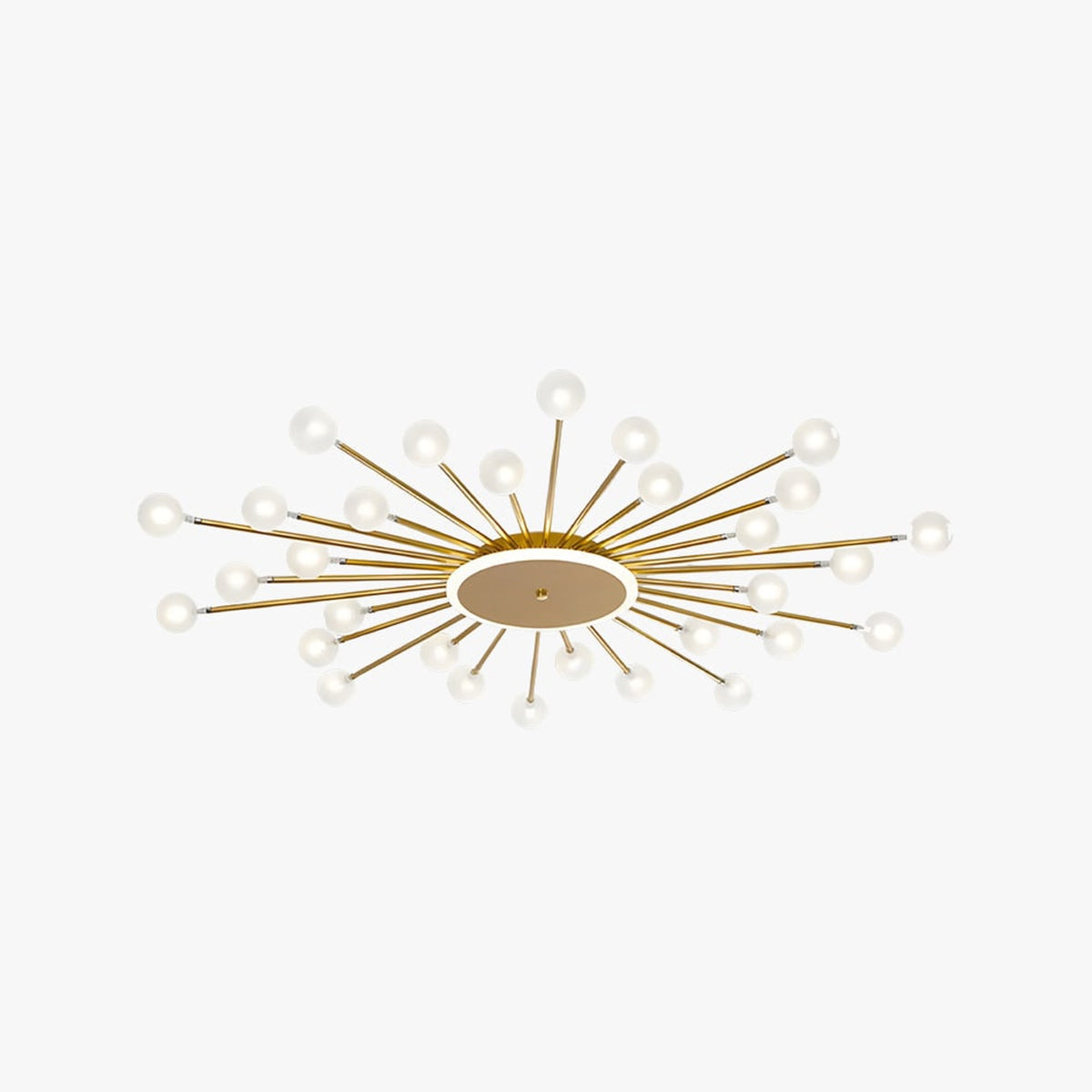 Radial Metal Flush Mount Ceiling Light With Multiple Bulbs - Image 1