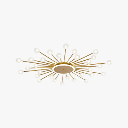 Radial Metal Flush Mount Ceiling Light With Multiple Bulbs - Image 1