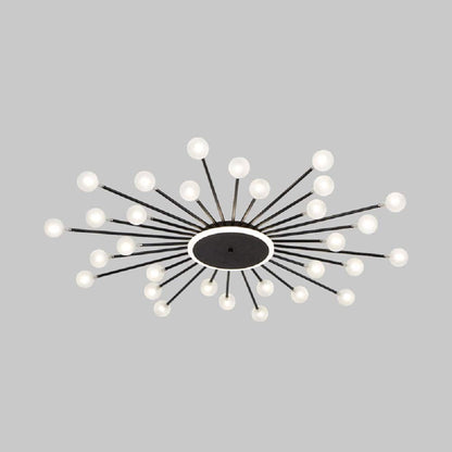 Radial Metal Flush Mount Ceiling Light With Multiple Bulbs - Image 13