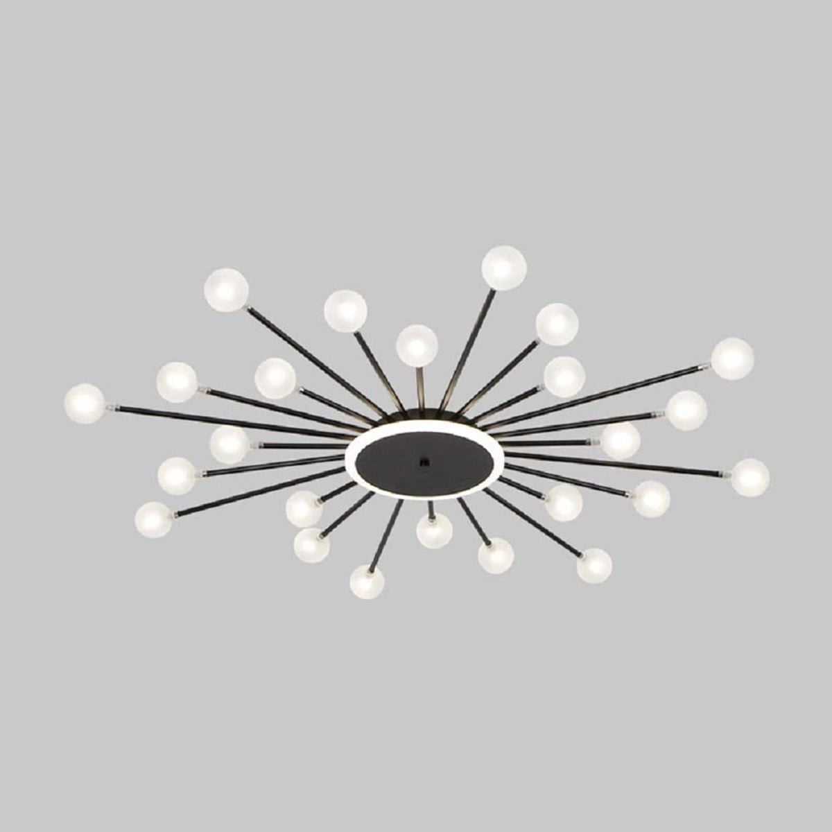 Radial Metal Flush Mount Ceiling Light With Multiple Bulbs - Image 12