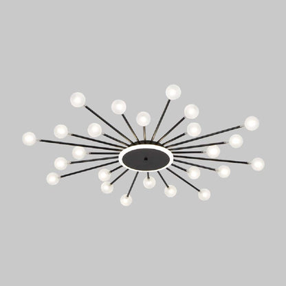 Radial Metal Flush Mount Ceiling Light With Multiple Bulbs - Image 12