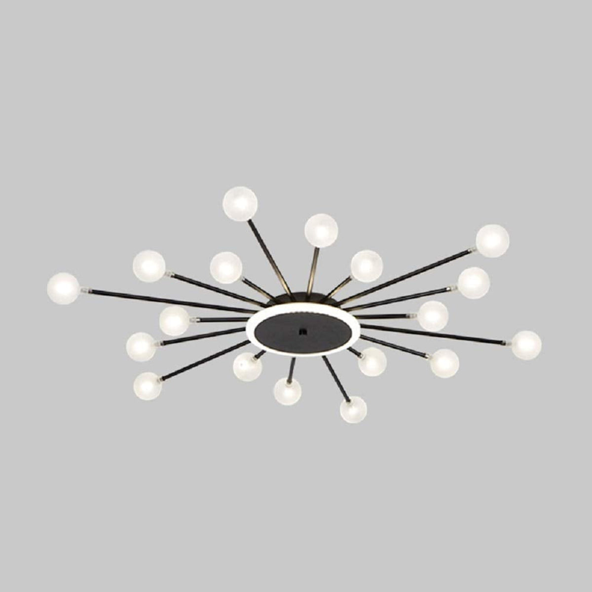 Radial Metal Flush Mount Ceiling Light With Multiple Bulbs - Image 11