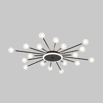 Radial Metal Flush Mount Ceiling Light With Multiple Bulbs - Image 11