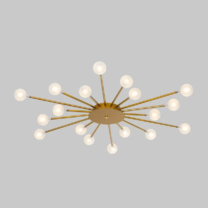 Radial Metal Flush Mount Ceiling Light With Multiple Bulbs - Image 2