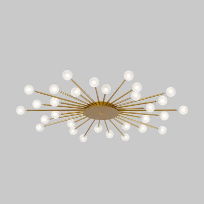 Radial Metal Flush Mount Ceiling Light With Multiple Bulbs - Image 4