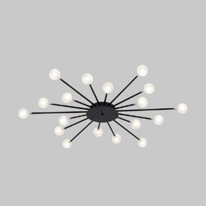 Radial Metal Flush Mount Ceiling Light With Multiple Bulbs - Image 5