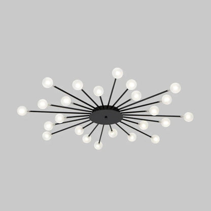 Radial Metal Flush Mount Ceiling Light With Multiple Bulbs - Image 6